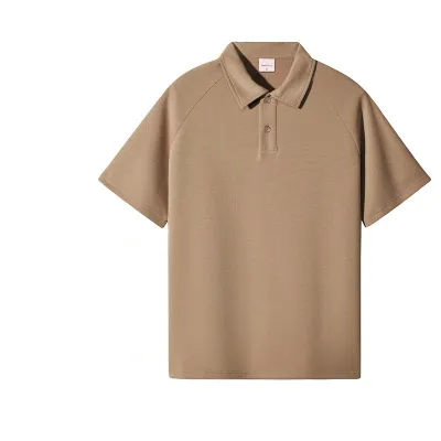 Casual Unisex Men Loose Short Sleeve Raglan Sleeve Solid Color Summer Polo Shirt Custom