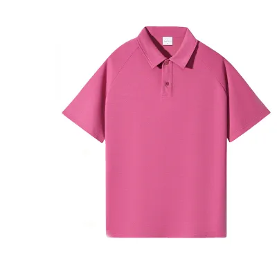 Casual Unisex Men Loose Short Sleeve Raglan Sleeve Solid Color Summer Polo Shirt Custom