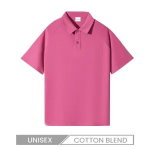 Casual Unisex Men Loose Short Sleeve Raglan Sleeve Solid Color Summer Polo Shirt Custom