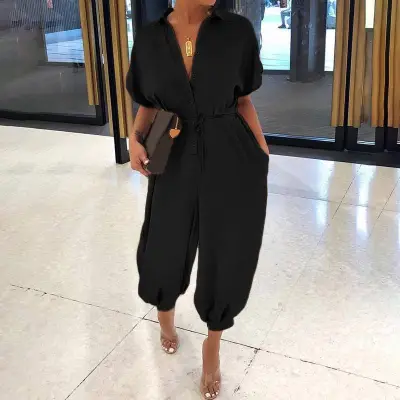 Women Fashion Leopard Print Jumpsuit Vintage Guofeng Retro