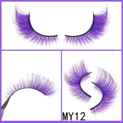Women Simple Color Eye Tail Lengthening False Eyelashes Chemical Fiber
