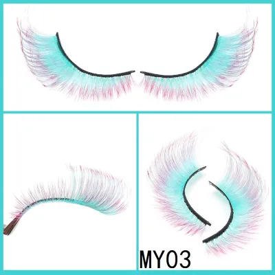 Women Simple Color Eye Tail Lengthening False Eyelashes Chemical Fiber