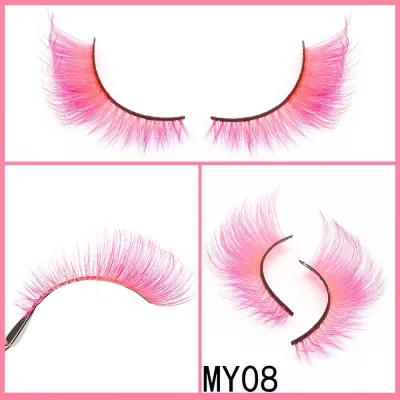 Women Simple Color Eye Tail Lengthening False Eyelashes Chemical Fiber