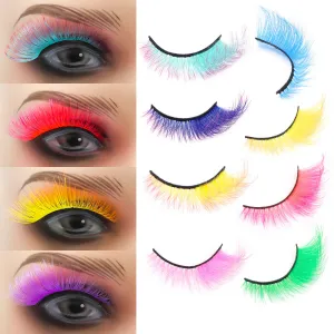 Women Simple Color Eye Tail Lengthening False Eyelashes Chemical Fiber