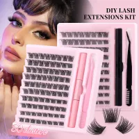Wholesale Women Natural Thick Segmented Hair False Eyelash Glue Tweezers Set