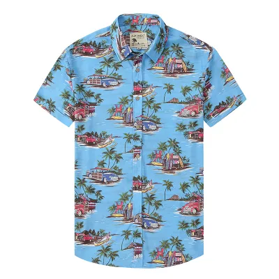 Men Casual Custom Print Hawaiian Shirt Print
