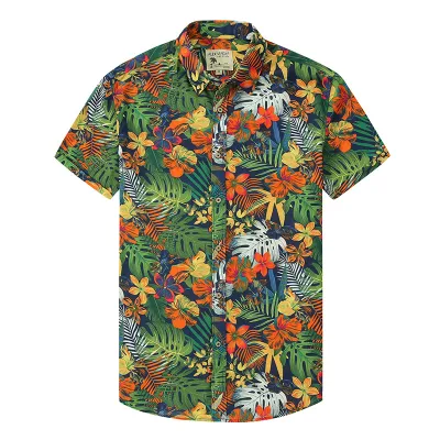 Summer Creative Printing Custom Men Hawaiian Short Sleeve Shirt