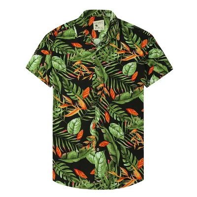 Summer Creative Printing Custom Men Hawaiian Short Sleeve Shirt