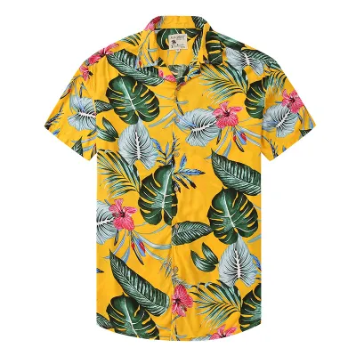 Summer Creative Printing Custom Men Hawaiian Short Sleeve Shirt