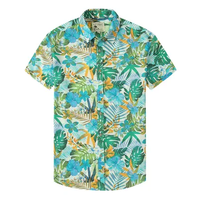 Summer Creative Printing Custom Men Hawaiian Short Sleeve Shirt