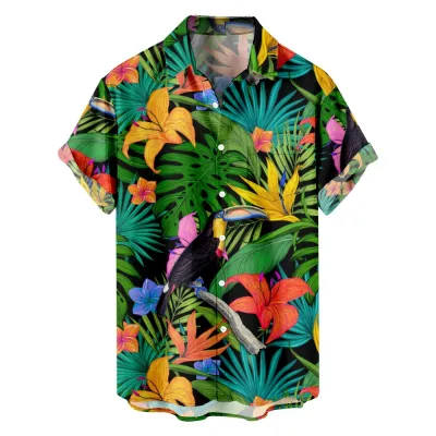 Men Casual Custom Printed Hawaiian Short Sleeve Shirt