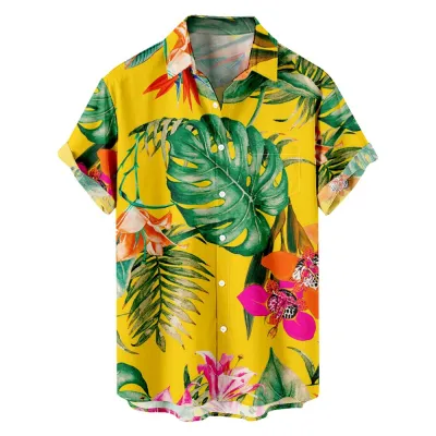 Men Casual Custom Printed Hawaiian Short Sleeve Shirt
