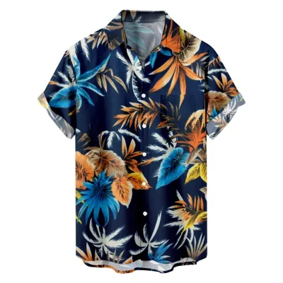 Men Casual Custom Printed Hawaiian Short Sleeve Shirt