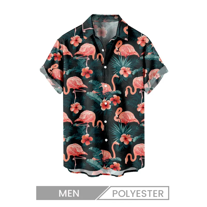 Men Casual Custom Printed Hawaiian Short Sleeve Shirt