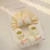 50 Milk White Beige Letter Bow Hat Small Socks
