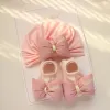 24 Pink Dark Pink Letter Bow Hat Small Socks