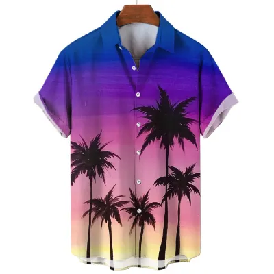 Custom 3D Print Men Casual Short Sleeve Hawaiian Shirt