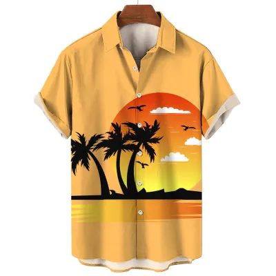 Custom 3D Print Men Casual Short Sleeve Hawaiian Shirt