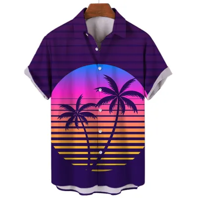 Custom 3D Print Men Casual Short Sleeve Hawaiian Shirt