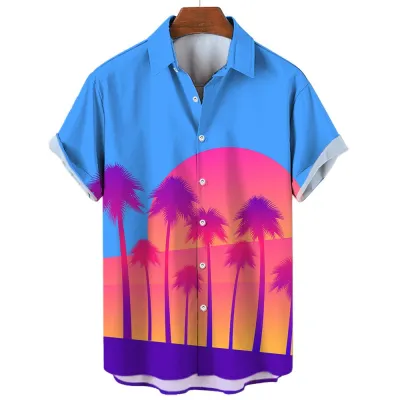 Custom 3D Print Men Casual Short Sleeve Hawaiian Shirt