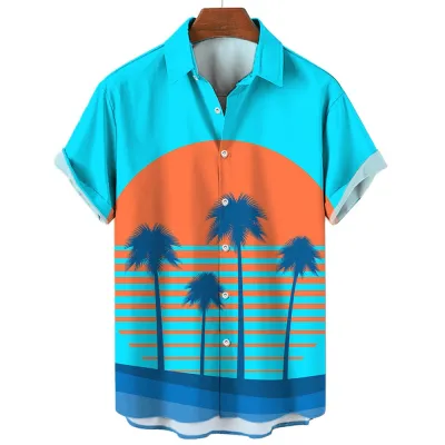 Custom 3D Print Men Casual Short Sleeve Hawaiian Shirt