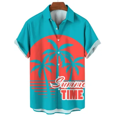 Custom 3D Print Men Casual Short Sleeve Hawaiian Shirt