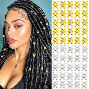 Women Simple Gold and Silver Dirty Braid Hollow Tube Hair Accessories