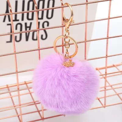 Women Fashion Solid Color Christmas Snowflake Leopard Plush Keychain Pendant