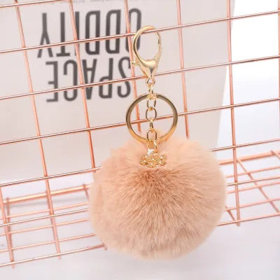 Women Fashion Solid Color Christmas Snowflake Leopard Plush Keychain Pendant