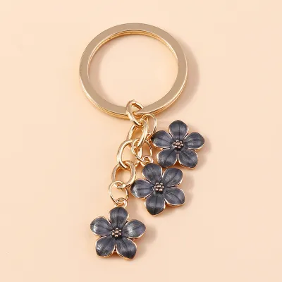 Women Cute Simple Three Plum Blossom Keychain Pendant