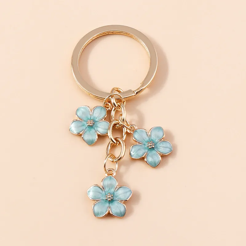 Women Cute Simple Three Plum Blossom Keychain Pendant