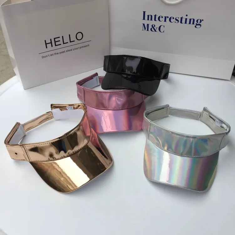 Women Fashion Simple Laser Patent Leather Empty Cap