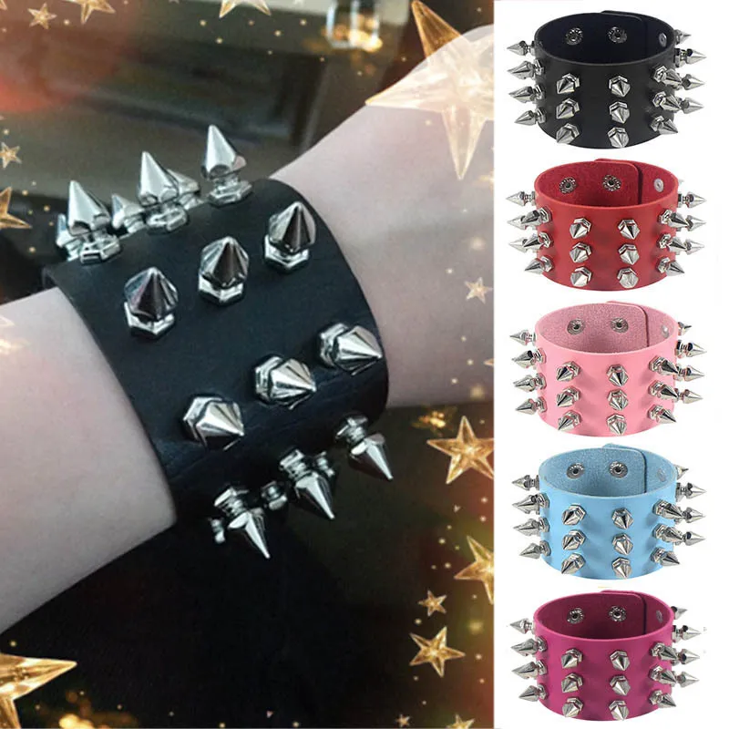 Gothic Punk Stud PU Leather Bracelet