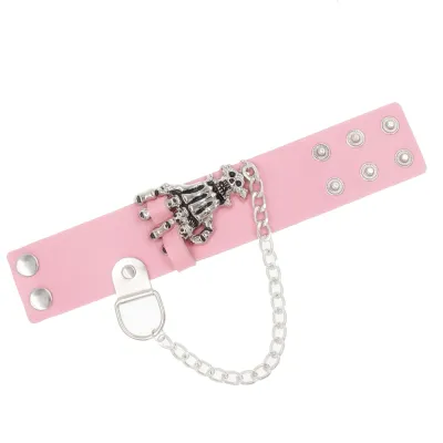 Gothic Skull Bone Claw Leather Bracelet