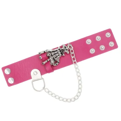 Gothic Skull Bone Claw Leather Bracelet