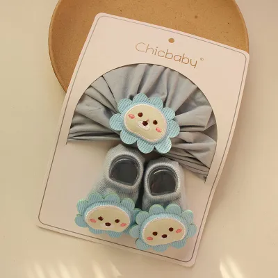 Newborn Casual Cute Cartoon Little Lion Hat and Socks Set for Baby