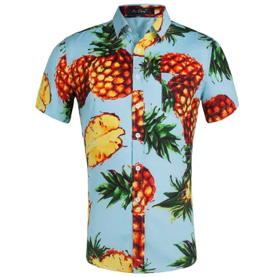 Custom Men 3D Printed Lassel Short Sleeve Hawaiian Shirt