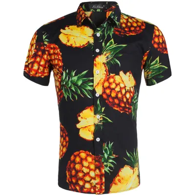 Custom Men 3D Printed Lassel Short Sleeve Hawaiian Shirt