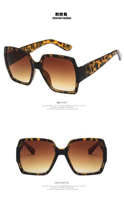 Women Fashion Glitter Box Sunglasses Square Frame PC AC