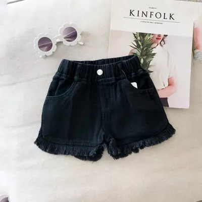 Kids Toddler Girls Fashion Casual Solid Color Mid-Waist Denim Shorts