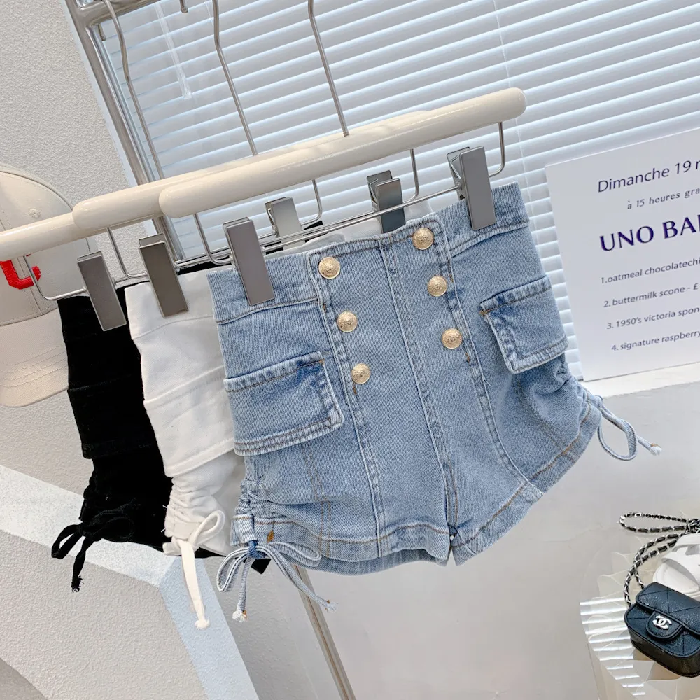 Kids Toddler Girls Fashion Casual High Waist Denim Shorts 90% Cotton