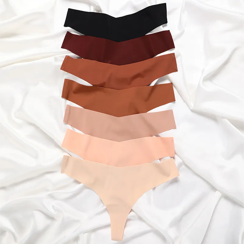 Women Low Waist Seamless Ice Silk Underwear Quick-Drying Breathable Invisible Panties