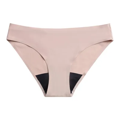 Women's Four-Layer Anti-Side Leakage Physiological Panties - Solid Color Low Waist Nylon Underwear