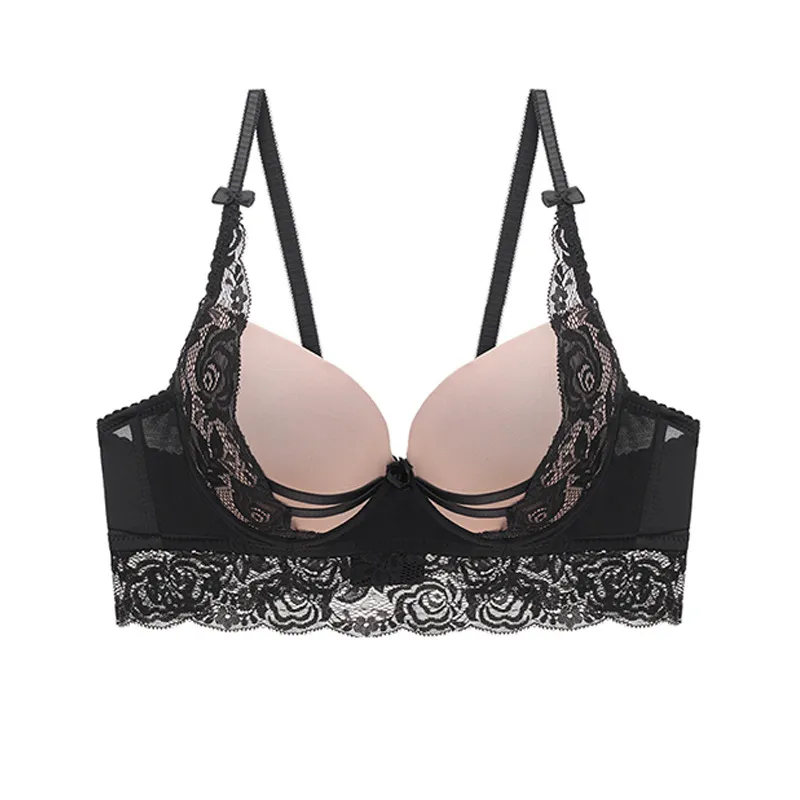 Women Fashion Sexy Lace Hollow Push-Up Bra with 3/4 Cup