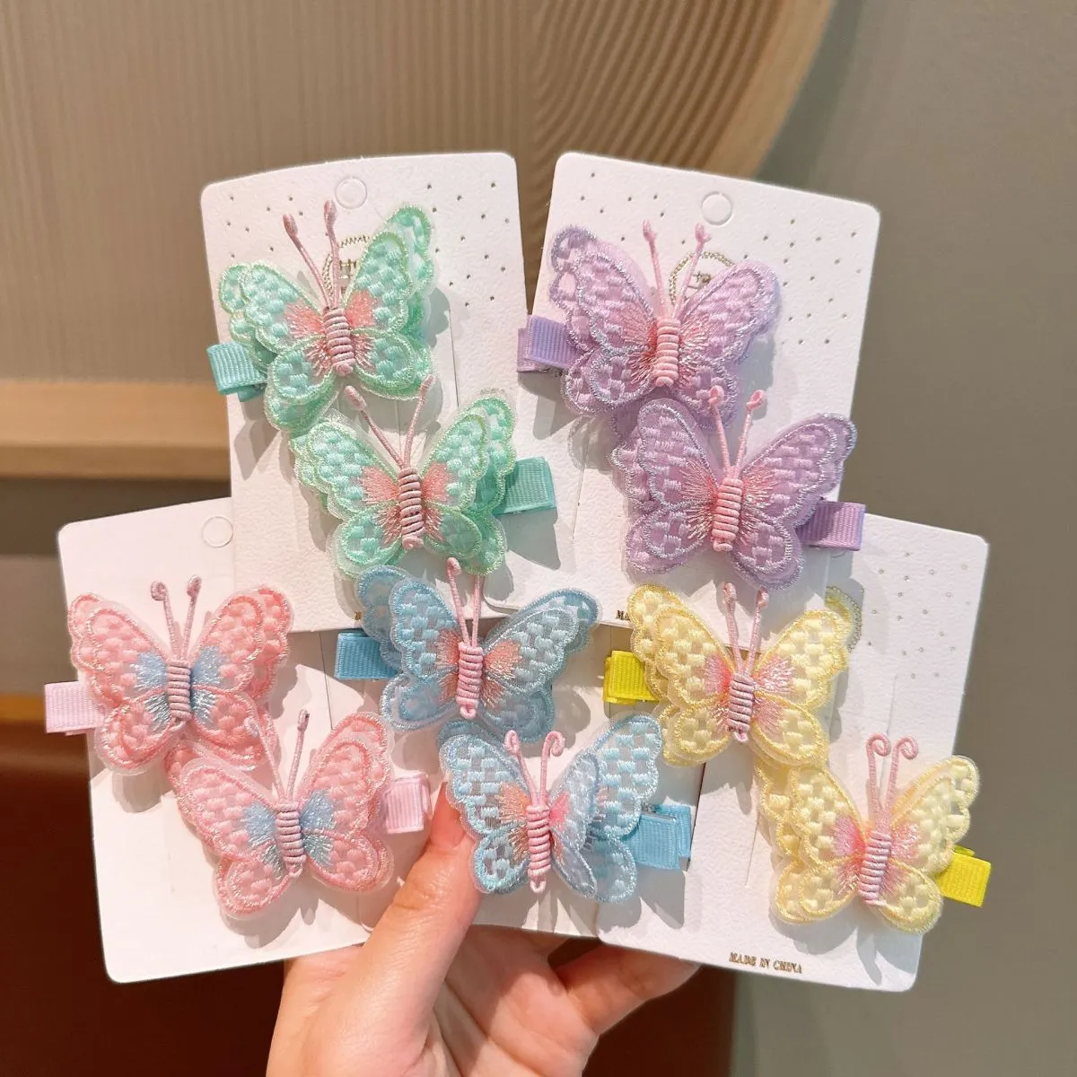 Kids Girls Sweet Butterfly Bow Hair Clips Princess Accessories