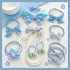 2# Bow Floral Hair Rope-Blue 10