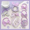 5# Bow Floral Hair Rope-Purple 10