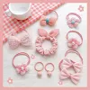 6# Bow Floral Hair Rope-Pink 10
