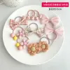 1# Pink Tiny Flower Bow Hair Rope 10
