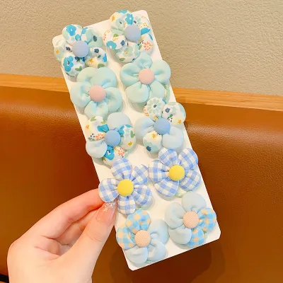 Kids Girls Cute Sweet Bow Flower Fabric Hair Rings Accessories